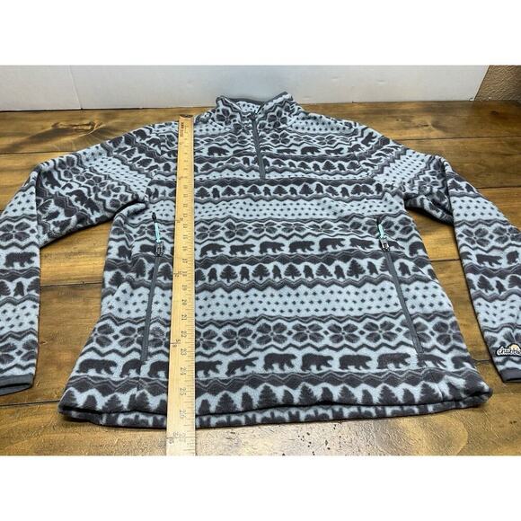Chubbies Sweater Mens Size Small Gray Aztec Print Fleece Pullover 1/4 Zip - Picture 5 of 10